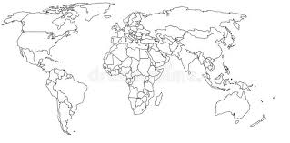 Black And White Simple World Map With Countries Empty World Map Empty Political Word Map On White Background Affiliate Map World Empty Politica World Map Outline World Political Map World Map Art