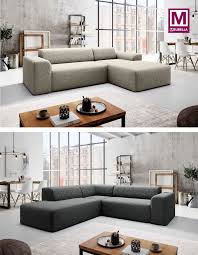hoekbank zigo in grijs of beige stof in industrieel interieur hoekbank meubel ideeen thuisdecoratie