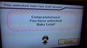 You unlock the expert staff ghosts by beating a specific time on time trials for each track, while racing against the normal staff ghost. Unlock Baby Luigi On Mario Kart Wii Kipkis