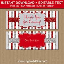 Download 62 candy bar wrapper free vectors. Candy Bar Wrapper Template Wedding Red And Silver Party Favors Printable Birthday Candy Wrappers Christmas Chocolate Bar Wrappers B4 By Digital Art Star Catch My Party