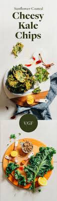 Sunflower Coated Cheesy Kale Chips Minimalist Baker Recipes Recipe Kale Chips Cheesy Kale Chips Baker Recipes
