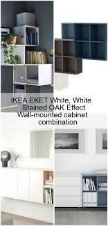 Ikea Eket White White Stained Oak Effect Wall Mounted Cabinet Combination Cabinet Combin Wall Mounted Cabinet Ikea Eket Eket