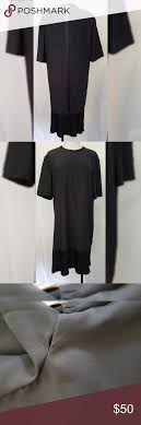 Rag Bone Long Black Dress Pleated Bottom Silk Pre Owned In
