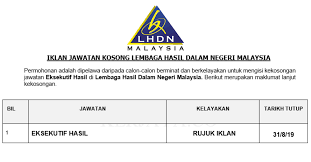 Lembaga hasil dalam negeri malaysia (lhdn; Jawatan Kosong Terkini Lembaga Hasil Dalam Negeri Malaysia Lhdnm Kerja Kosong Kerajaan Swasta