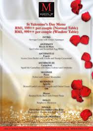 Menu international menu specialising in italian food. Marini 57 Valentine Menu 2020