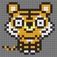 Tiger Perler Bead Pattern By Jeromediy Mon Modele De Tigre Pour Perles A Repasser Cross Stitch Animals Animal Blanket Perler Beads