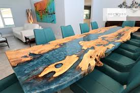 Table A Manger En Resine Ocean Commande Speciale Etsy Dining Table Wood Resin Table Unique Dining Room Table