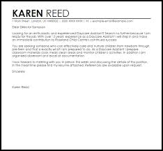 Daycare Assistant Cover Letter Sample Cover Letter Templates Examples
