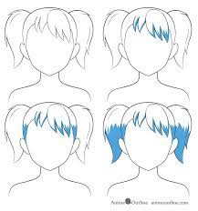 How To Shade Anime Hair Step By Step Animeoutline Chibi Girl Drawings Face Drawing Anime Hair