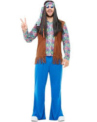 Camicia con gilet, pantaloni e fascia per testa. Vestiti Hippie Anni 60 Costumi Figli Dei Fiori Carnevale Funidelia
