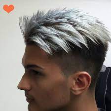 White Human Hair In 2021 Men Hair Color Dyed Hair Men Men Hair Highlights