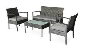 Outdoor Chairs Patio Furniture Set Balcony Garden Rattan Small Cheap Furniture Set Grey Cushio Outdoor Porch Furniture Patio Furnishings Wicker Patio Furniture