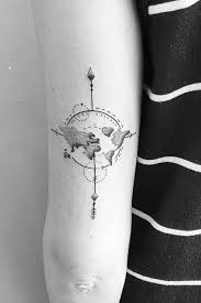 Black And White Compass Cartoon Artemis Small Minimal Arrow Compass Map Temporary Tattoo