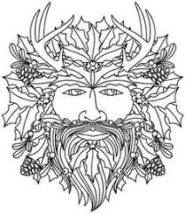 Pagan Yule Log Google Search Coloring Pages Green Man Holly King