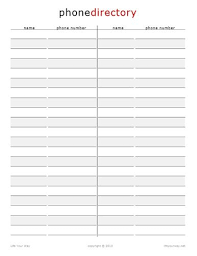Phone Directory Life Your Way Templates Printable Free List Template Template Printable