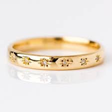 Simple Star Set Diamond Band In 2020 Diamond Bands Gold Ring Stack Unique Rings