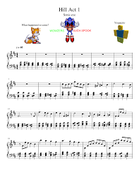 Sonic.exe (exe for short or x by the cult) is the main character of the creepypasta of the same name and it's sequel and the overall main antagonist. Sonic Exe Hill Act 1 For Piano Sheet Music For Piano Solo Musescore Com