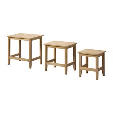 Skoghall Oak Nest Of Tables Set Of 3 Ikea Ikea Coffee Table Coffee Table Coffee Table Setting