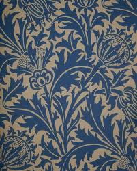 Thistle Wallpaper By William Morris Blue And Mushroom Wallcovering Thistle Wallpaper Morris Wallpapers Morris And Co