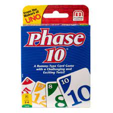 The twist is that each phase to be completed is specific for each hand dealt. Phase 10 Challenging Exciting Card Game For 2 6 Players Ages 7 And Up Walmart Com Walmart Com