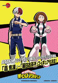 アニメ 僕のヒーローアカデミア より緑谷出久 爆豪勝己に続き 轟 焦凍 と 麗日お茶子 の商品化決定 発売元 株式会社タカラトミー artfx j シリーズにてスケールフィギュアが登場予定です animes nuevos fondo de anime anime