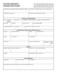 Fiction Writer S Character Chart Fiction Writer Writer Novel Writing