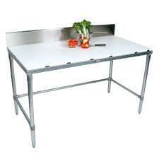 Wood butcher blocks are the best to use, but can be expensive. Poly Top Stainless Steel Work Table M 1 6 Removable Backsplash Galv Base John Boos