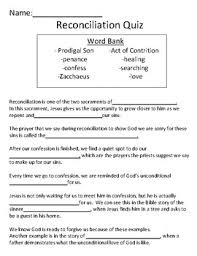 Buzzfeed staff can you beat your friends at this quiz? Reconciliation Confession Quiz By A Garden Of Learners Tpt