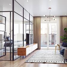 This geometric partial room divider is gorgeous, while also functional. Living Room Partition Design Ideas Design Cafe