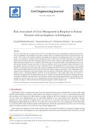 You could not lonely going bearing in mind book. Pdf Risk Assessment Of Crisis Management In Response To Natural Disasters With An Emphasis On Earthquakes