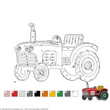 Color the pictures online or print them to color them with your paints or crayons. Tractor Color By Number Free Instant Download Coloring Coloringbook Coloringpages Kids Coloring Pages Coloring Books Sketch Book