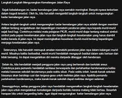 Tujuan rekonstruksi kemalangan dijalankan adalah untuk menentukan cara sesuatu perlanggaran tersebut. Langkah Langkah Mengurangkan Kemalangan Jalan Raya