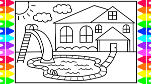 I'm excited to announce that our next big project is. How To Draw A Swimming Pool For Kids Swimming Pool Drawing Swimming Pool Coloring Pages For Kids Youtube