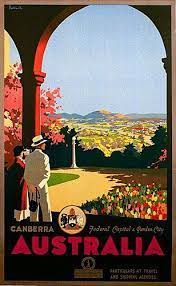 Canberra Australia Federal Capital Garden City Vintage Travel Posters Retro Travel Poster Vintage Posters