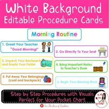 Morning Routine Procedure Cards Editable