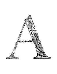 Lydia Lark Henna Alphabet Letter A Printable Lettering Alphabet Lettering Henna Style