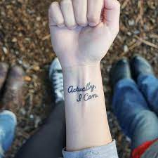 Proud but never satisfied tattoo. Temporary Tattoos Inspirational Gifts Conscious Ink