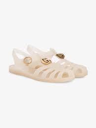 Exklusiver kundendienst · luxusmode neu definieren · made in italy Gucci Rubber Nude Buckle Strap Jelly Sandals In Natural Lyst