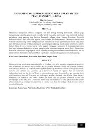 Check spelling or type a new query. Pdf Implementasi Demokrasi Pancasila Dalam Sistem Pemilihan Kepala Desa