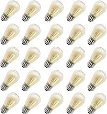 11 Watt Outdoor Light Bulbs Rolay S14 Warm Replacement Bulbs For Outdoor Patio String Lights With E26 Base Pack Of 25 Amazon Com