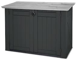 Keter 17183491 Mulltonnenbox Store It Out Xl Holzoptik Kunststoff Schwarz Grau Fur 2x240 Liter Mulltonnen Mulltonnenbox Mulltonnenbox Kunststoff Holzoptik