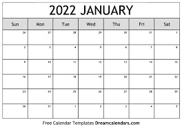 January 2022 Calendar Free Blank Printable Templates