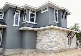 Stucco grey exterior house paint colors. 24 Blue Stucco House Ideas You Ll Love