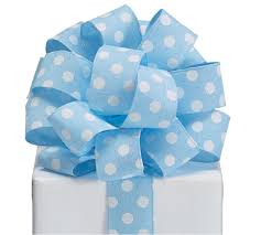 Ribbon 9 White Dots On Light Blue