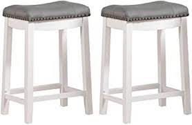 Shop for set of 3 bar stools at bed bath & beyond. Amazon Com Angel Line Cambridge Bar Stools 24 Set Of 2 White With Gray Cushion Furniture Decor