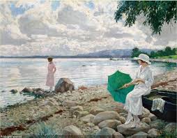 Изучайте релизы louise fisher на discogs. Paul Gustave Fischer 1860 1934 Den Gronne Parasol Beach Art Beach Painting Painting