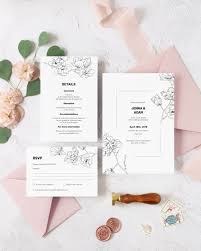 Magnolia Wedding Invitation Template Black And White Floral Wedding Invitation Suite Bohemian Wedding Invitation Set Spring Wedding Mg18 Magnolia Wedding Invitations Wedding Invitations Floral Wedding Invitation Suite