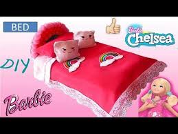 This is how to make a barbie bed easy diy homemade toy! Diy How To Make A Bed For Barbie Chelsea Miniature Bed For Barbie Dolls Youtube