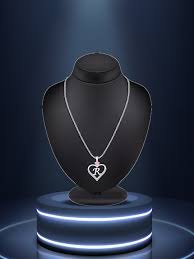 Buy Lila Stainless Steel Silver-Plated Cubic Zirconia Alphabet R Heart  Shaped Pendant Chain