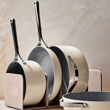 The criteria for good cookware include material, design, construction process and aesthetics, although without quality material. Caraway Ceramic Non Stick Cookware Storage Set Cream